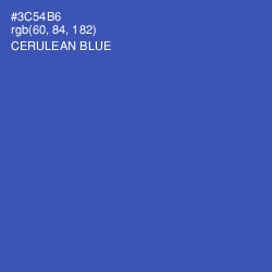 #3C54B6 - Cerulean Blue Color Image